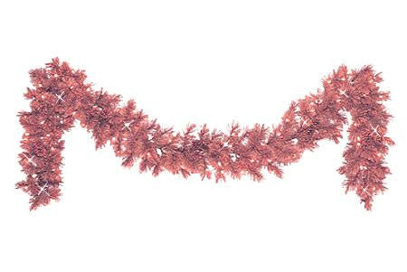 9' x 12" Ruby Grapefruit Pre-Lit Cashmere Pine Christmas Garland - Red Lights