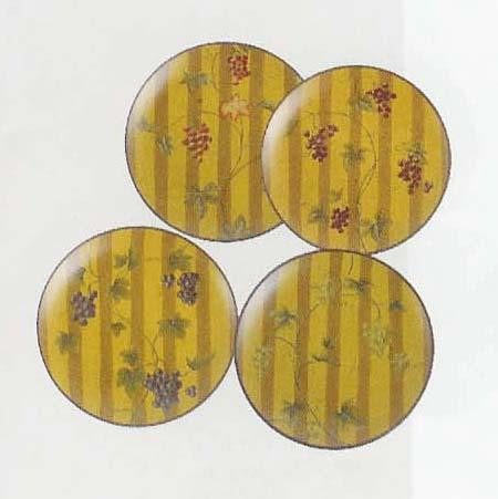 Set of 4 Hand-Painted Decorative Grape Themed 10" plates #63425