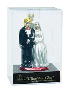 4" Bride And Groom Glass Wedding Christmas Ornament