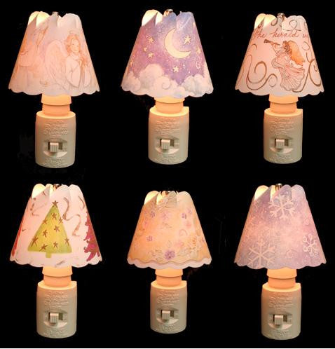 Set of 3 Whirl-Glo Night Lights With 6 Shades By GKI #742710