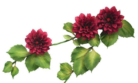 Club Pack of 24 Burgundy Artificial Dahlia Polysilk Flower Garlands 6'