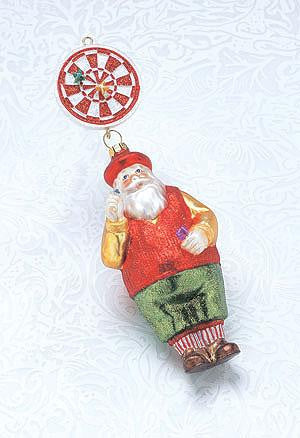 Dart Theme Glass Santa Claus Christmas Ornament