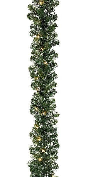 9' x 10" Pre-lit Windsor Green Pine Artificial Christmas Garland - Clear Lights