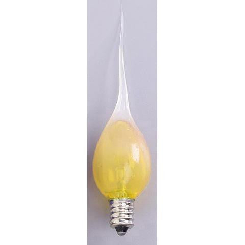 Pack of 2 Yellow Gold Glow Silicone Electric Candle Lamp Replacement Light Bulbs