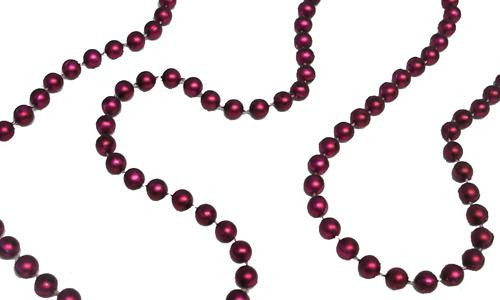 Matte Burgundy Red Beaded Christmas Garland 9' x 8mm