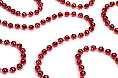 Shiny Red Beaded Christmas Garland 9' x 8mm