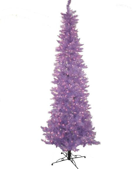 7.5' Vivid Purple Slim Pre-Lit Lakewood Spruce Artificial Christmas Tree