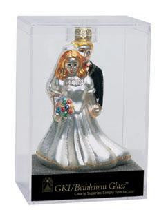 Set of 24 Glittery 4" Bride And Groom Glass Wedding Christmas Ornament #822203