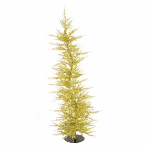 5' Whimsical Designer Gold Laser Tinsel Artificial Christmas Tree - Unlit