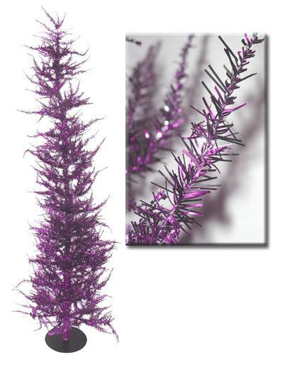 Whimsical Purple Laser Tinsel Artificial Christmas Tree 5'