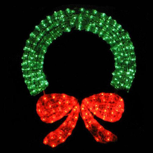 48" Lighted Crystal 3-D Outdoor Christmas Wreath Decoration