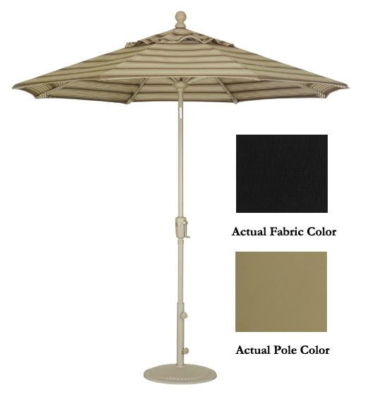 9' Crank Tilt Patio Market Umbrella - Champagne: Black