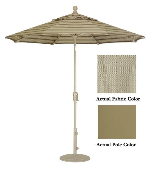 9' Crank Tilt Patio Market Umbrella - Champagne: Champagne Linen