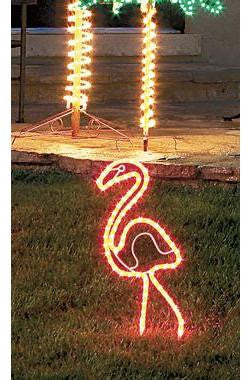 24" Tropical Lighted Pink Flamingo Rope Light Outdoor Yard Art Decoration