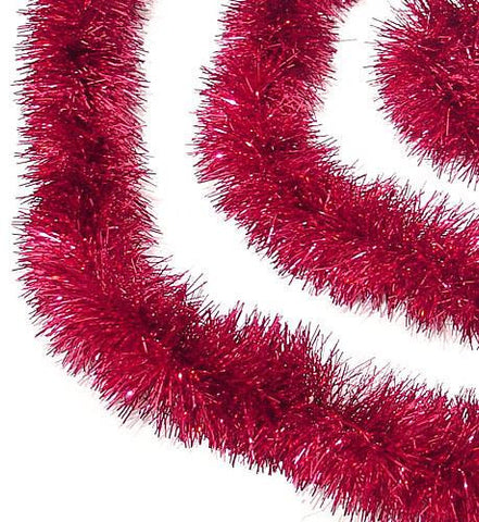 12' Soft and Sassy Red Christmas Tinsel Garland - Unlit