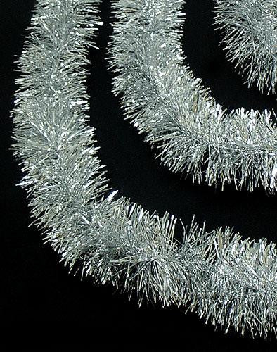 12' Soft and Sassy Silver Christmas Tinsel Garland - Unlit