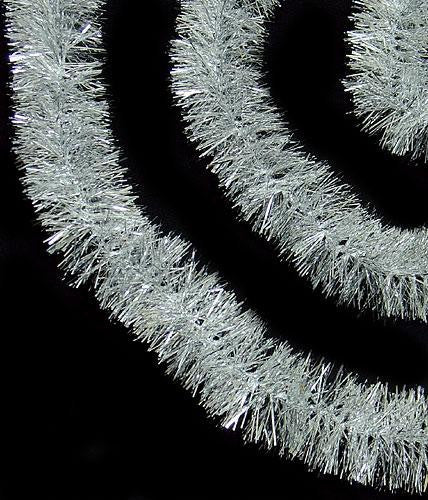 18' Soft and Silky Silver Snowblush Christmas Tinsel Garland - Unlit