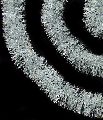 18' Soft and Silky Silver Snowblush Christmas Tinsel Garland - Unlit