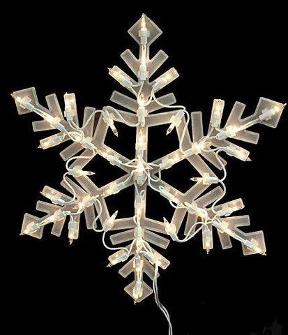 16" Lighted Snowflake Christmas Window Silhouette Decoration