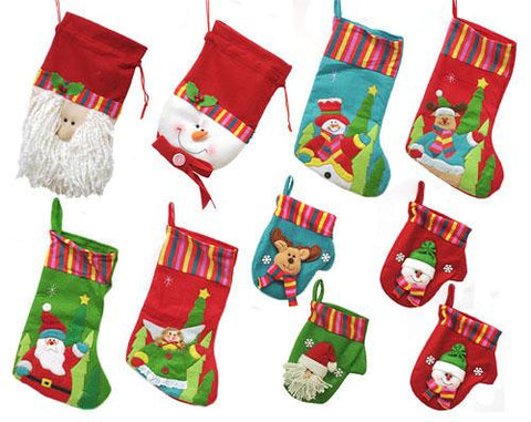 10-Piece Winter Wonderland Christmas Stocking and Novelty Gift Bag Set