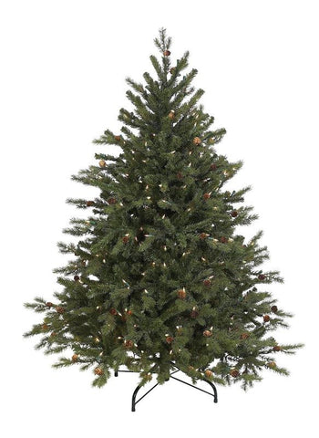 4.5' Pre-Lit Hunter Fir Full Artificial Christmas Tree - Multi Lights