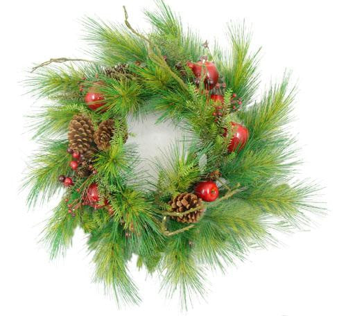 24" Apple, Berry & Pine Cone Artificial Christmas Wreath