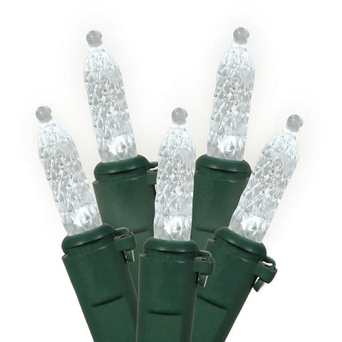 Set of 70 LED Pure White M5 Mini Christmas Lights - Green Wire