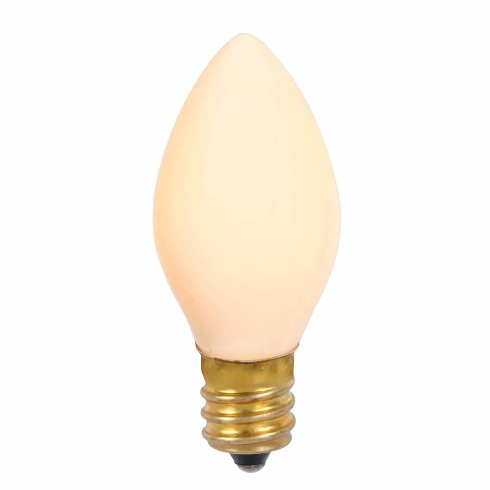 Pack of 25 Ceramic White C7 Replacement Christmas Light Bulbs