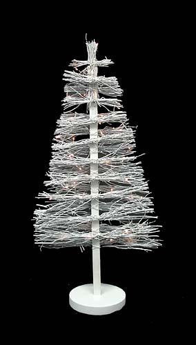 3' Pre-Lit White Country Twig Artificial Christmas Tree - Clear Lights