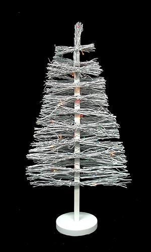 3' Pre-Lit White Country Twig Artificial Christmas Tree - Multi Lights