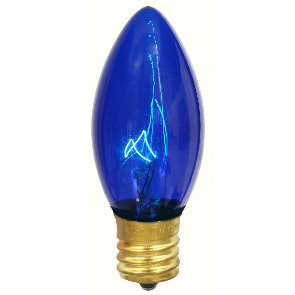 Pack of 25 Transparent Blue C9 Replacement Christmas Light Bulbs