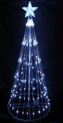 4' Polar White LED Lighted Show Cone Christmas Tree Yard Art Decoration