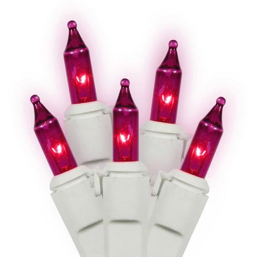 Set of 150 Heavy-Duty Purple Mini Christmas Lights - White Wire Connect 6