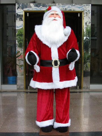 Huge 6 Foot Life-Size Decorative Plush Santa Claus - Sitting or Standing