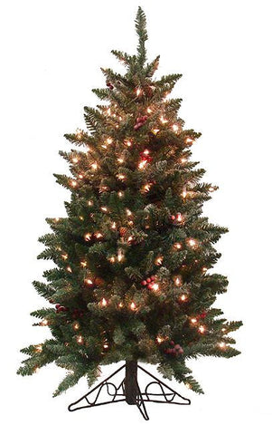 4.5' Pre-Lit Frosted Edina Slim Artificial Christmas Tree - Clear Lights