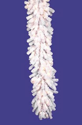 9' x 20" Pre-Lit Crystal White Spruce Artificial Christmas Garland - Clear Dura Lights