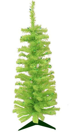 3' Pre-Lit Chartreuse Green Artificial Pencil Christmas Tree - Green Lights