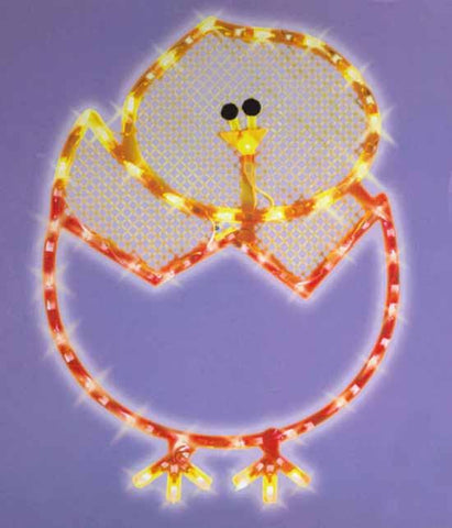 17" Lighted Hatching Baby Chick in Egg Easter Window Silhouette Decoration