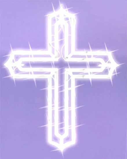 20" Lighted Religious Cross Easter Window Silhouette Decoration